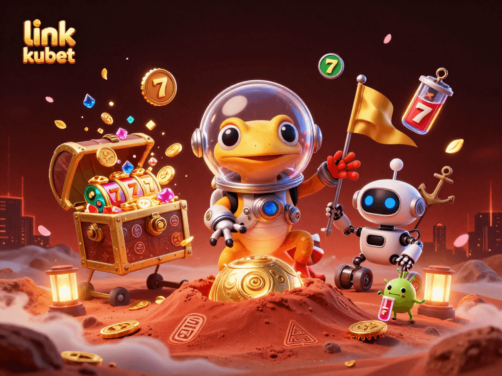 Engage with link kubet as the Martian gecko discovers a buried golden casino on Mars.