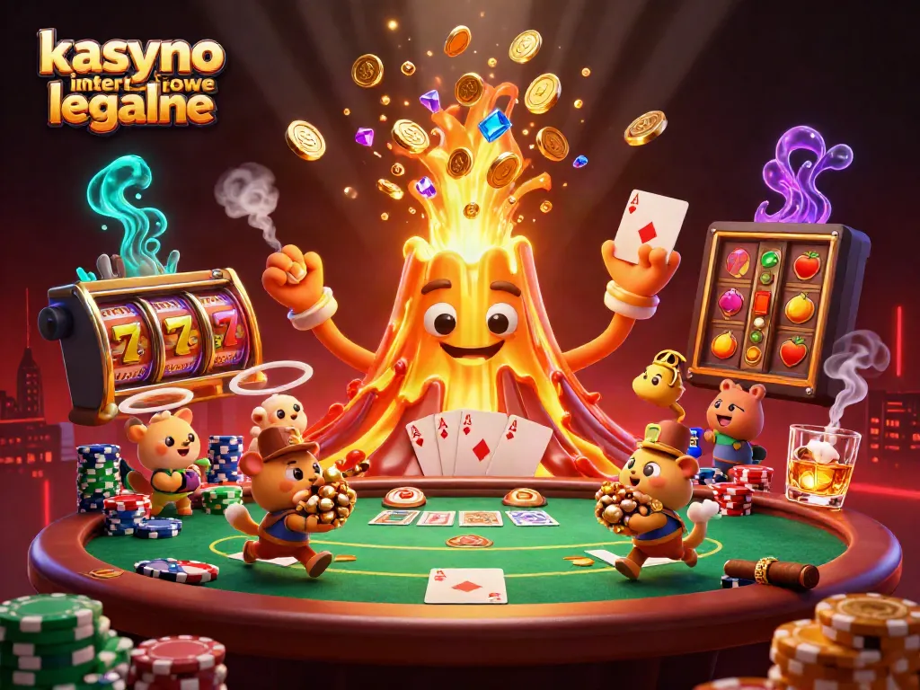 Experience thrilling gaming at kasyno internetowe legalne with a vibrant 3D illustration showcasing online casino excitement.