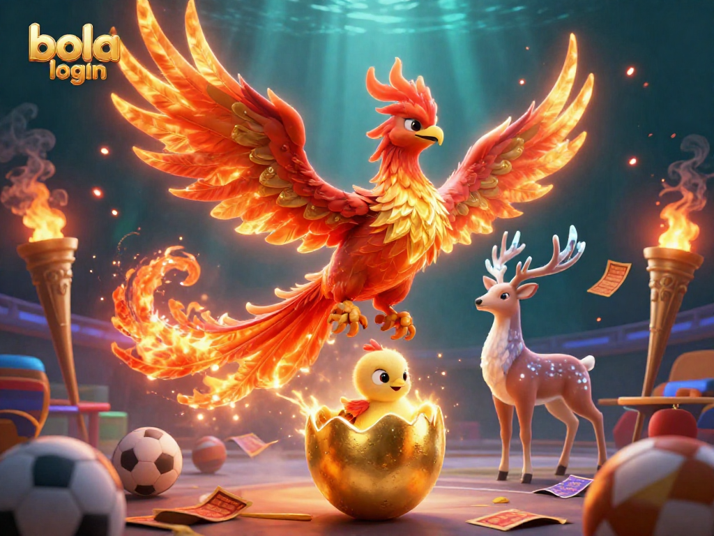 Bet on exciting matches with bola login, featuring a dynamic scene of sports elements and gaming icons.