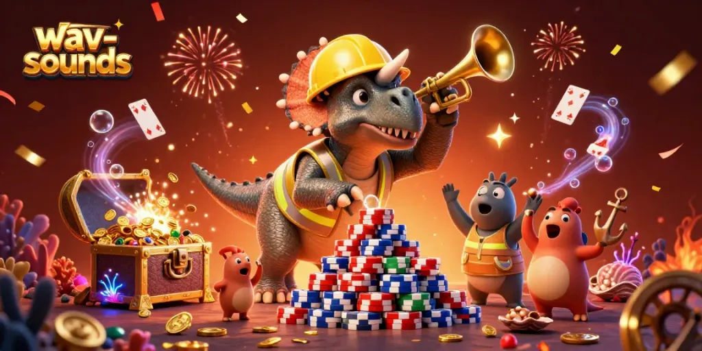 Gambarkan pengalaman bermain di BINGOSLOT88 dengan wav-sounds, triceratops membangun chip poker.