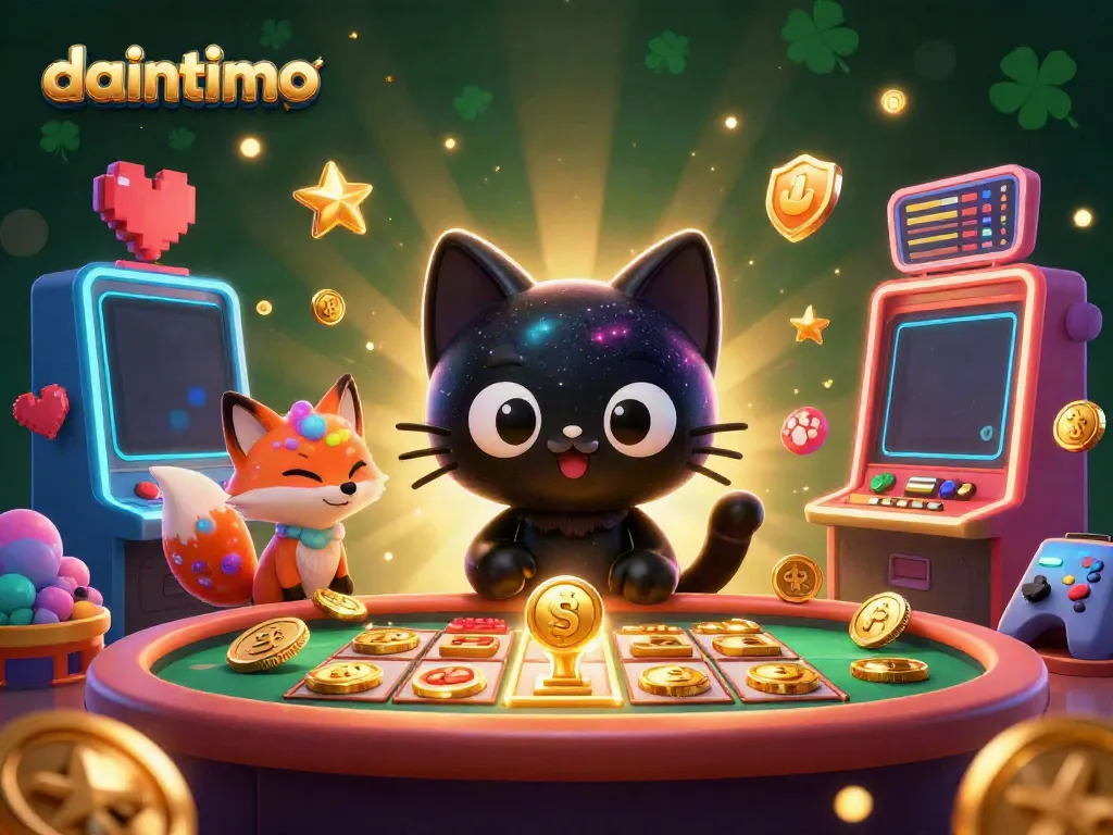 Dauntless dalang cat menarik chip emas dari meja kasino dengan bantuan teman nebula fox di Daintimo.