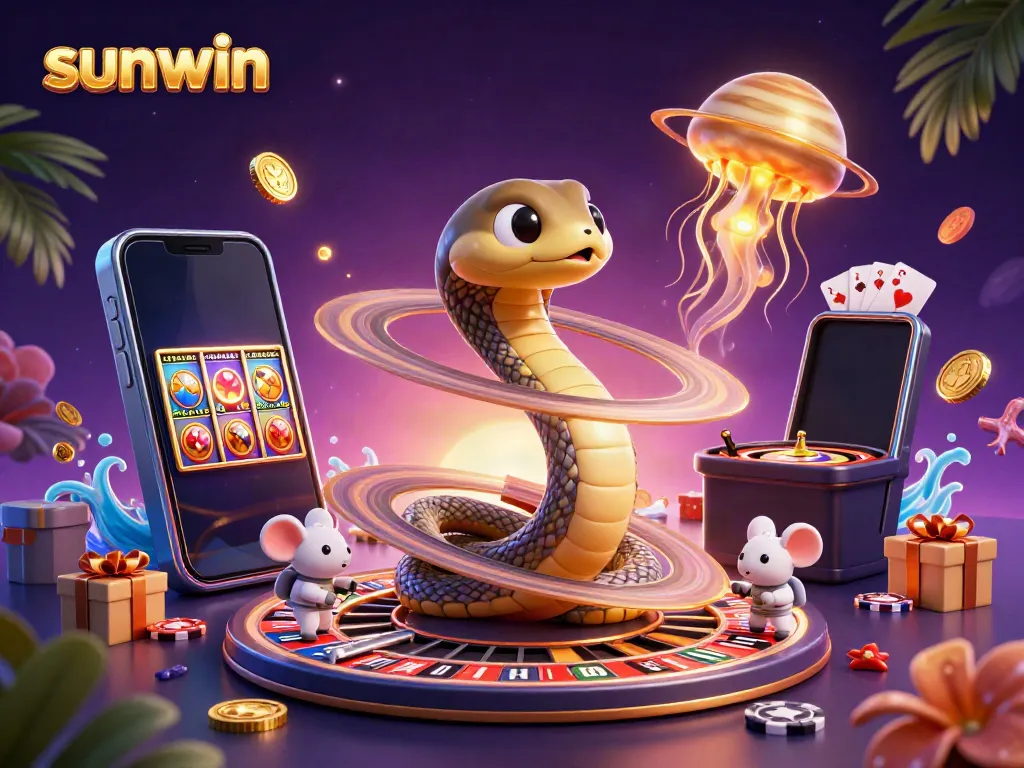 Experience engaging cosmic bets with sunwin featuring astronauts and a roulette wheel.