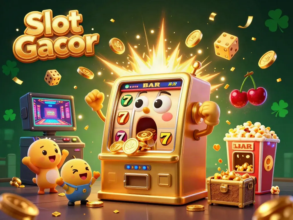Celebrate your wins at Slot Gacor with vibrant slot machines and a dynamic casino scene.