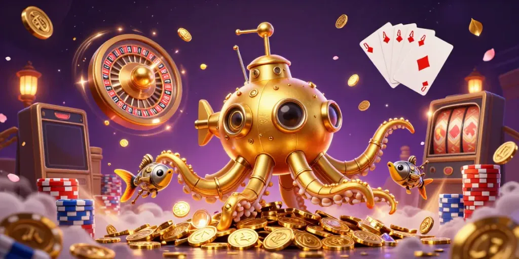 Experience biolabet with thrilling golden kraken submarine gameplay in a vibrant casino setting.