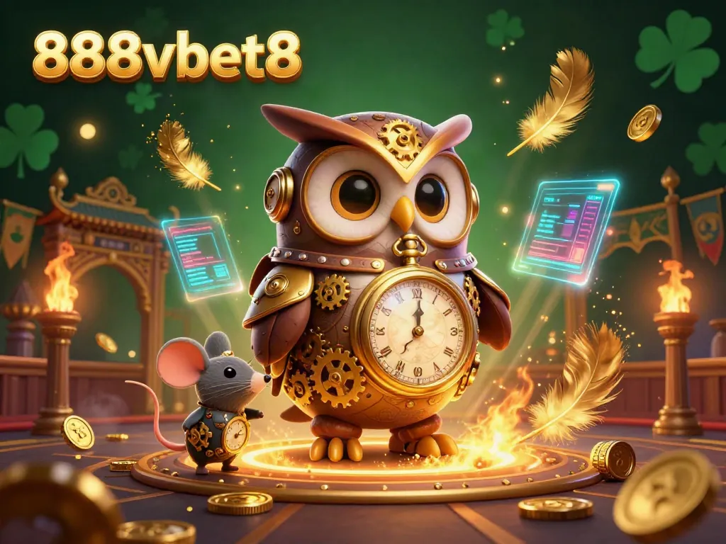 Experience excitement at 888vbet8 with a vibrant casino adventure in this detailed 3D illustration.