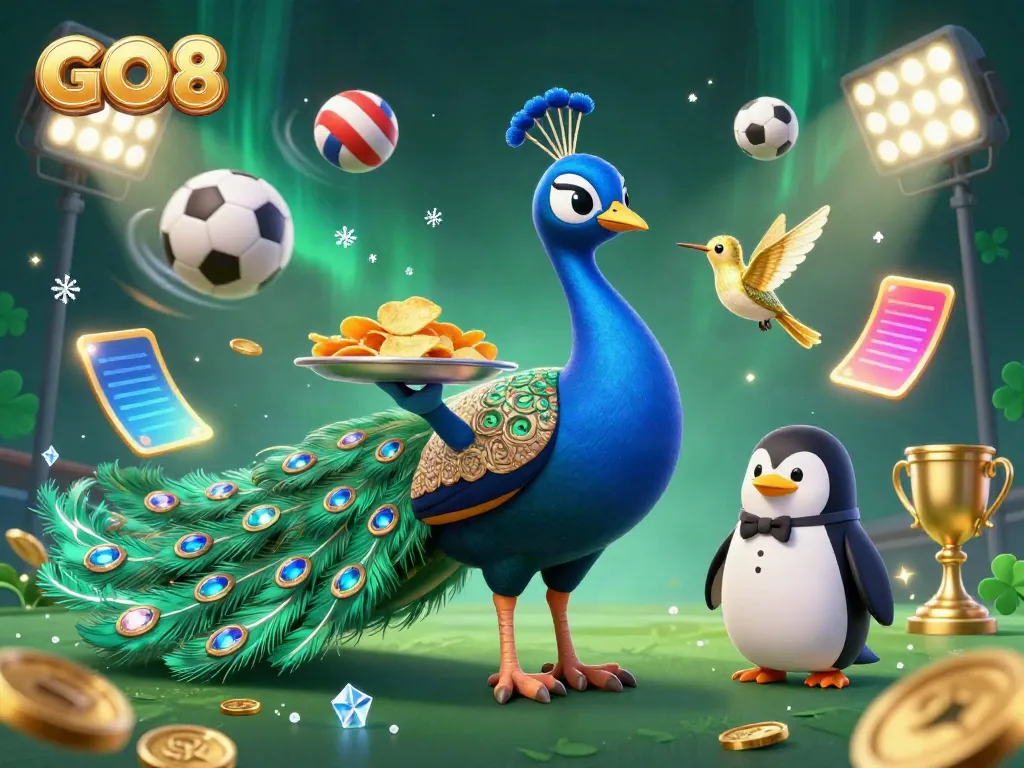 GO8 engages players with vibrant casino elements and dynamic characters in an energetic atmosphere.