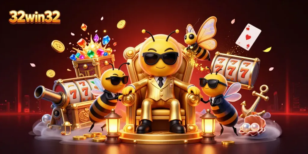 Engage with 32win32's thrilling slots as cartoon characters come alive in an extravagant 3D scene.