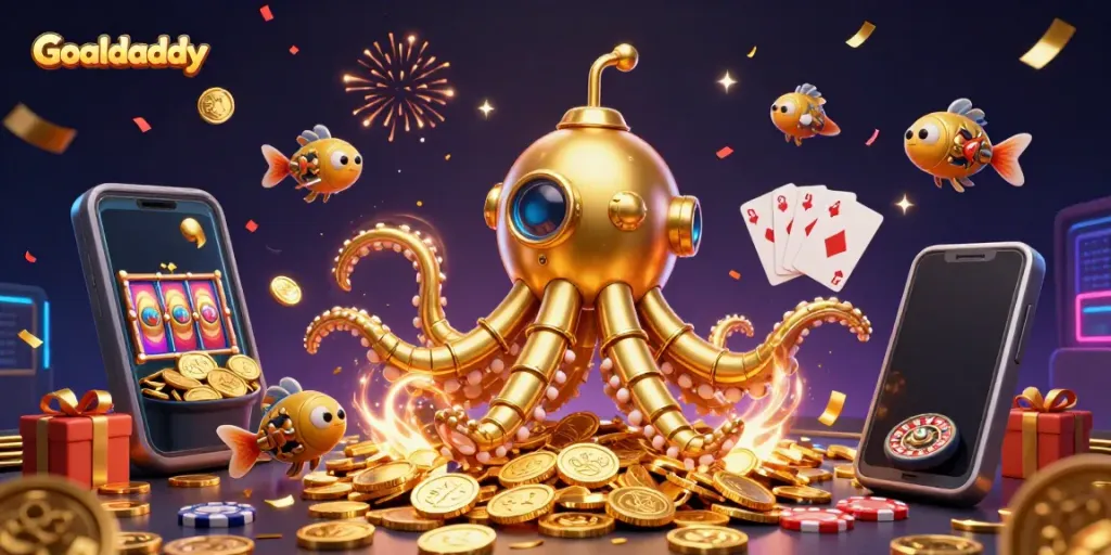 Experience winning moments with Goaldaddy in a lavish seas of slot games and golden treasures.