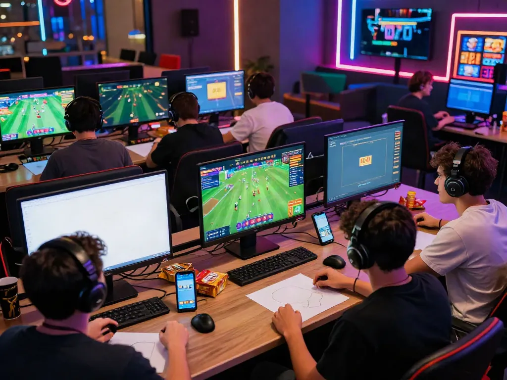 Players enjoying a vibrant online gaming experience at 1da88.it.com, with live games and modern interfaces.