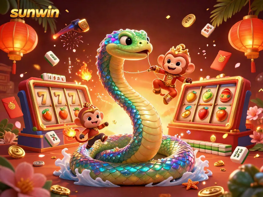 Experience epic wins with sunwin's vibrant casino scene featuring colorful slot reels and dynamic game elements.