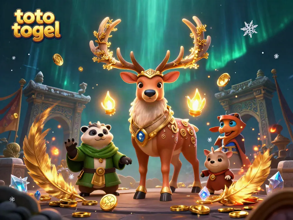 Experience thrilling toto togel excitement with a Celtic druid stag and mystical elements illuminating the scene.