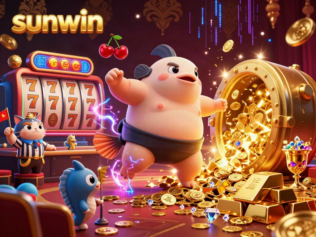 Spin and win with the sunwin slot bonus, illustrated in an underwater casino setting.