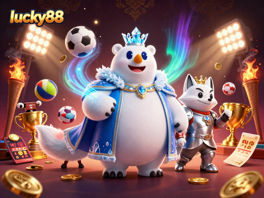 Bet on lucky88 with a dynamic 3D casino scene featuring unique game elements and characters.