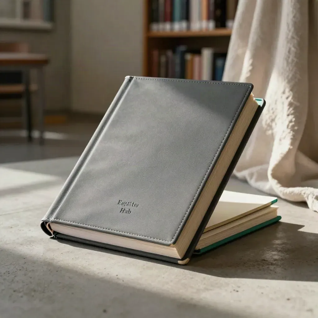 Pakiet startowy do nauki giełdy: segregator, broszura i arkusze na betonie.