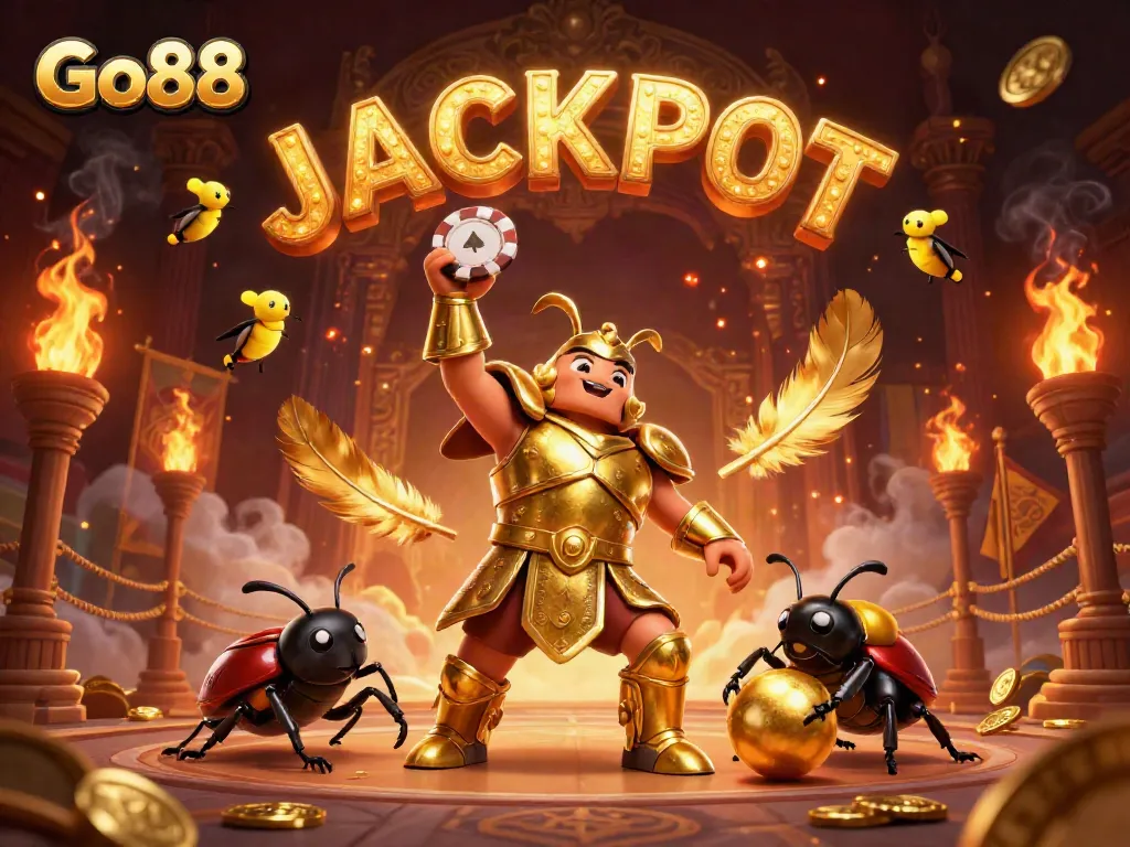 Experience the excitement of Go88 with vibrant 3D casino characters celebrating a jackpot!