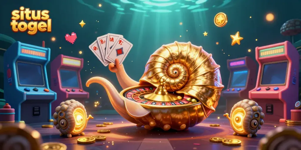 Experience situs togel action with an ancient nautilus roulette wheel surrounded by glowing game elements.