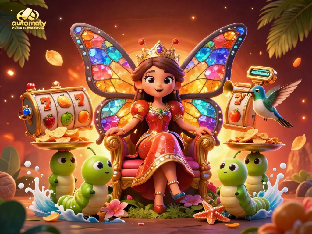 Experience automaty online za pieniadze with a vibrant 3D casino scene filled with slot reels and vibrant characters.