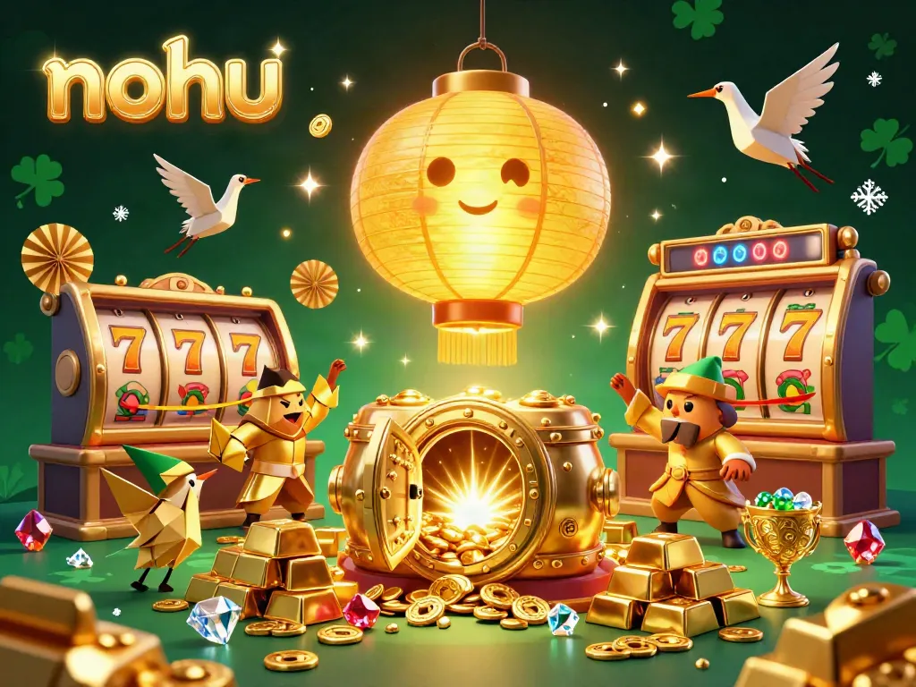 Experience the thrill of nohu as the glowing lantern spirit guides players through a vibrant casino jackpot adventure.