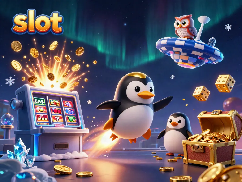 Slot menang dengan penguin emas dan mesin slot meledak koin di luar angkasa