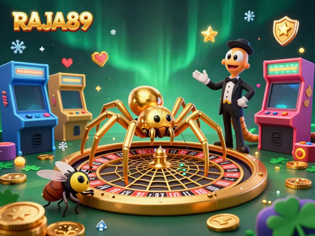 Experience thrilling bets with RAJA89 amid a vibrant 3D casino world.