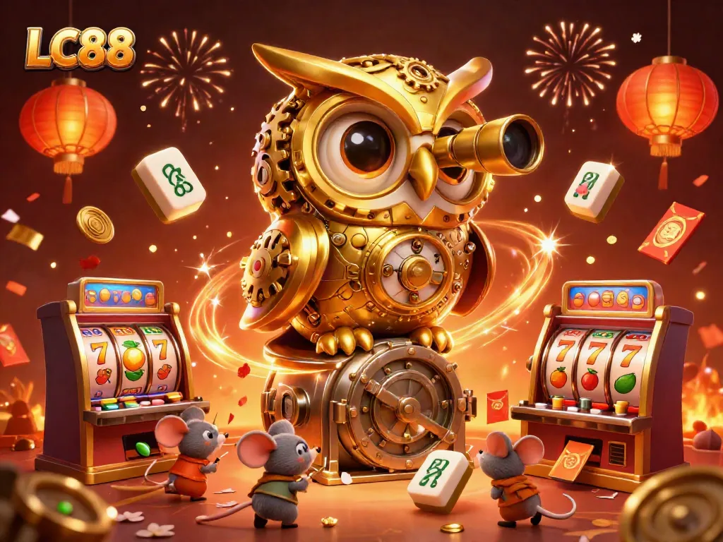 Experience thrilling moments at LC88 with dynamic slot reels surrounded by festive elements.