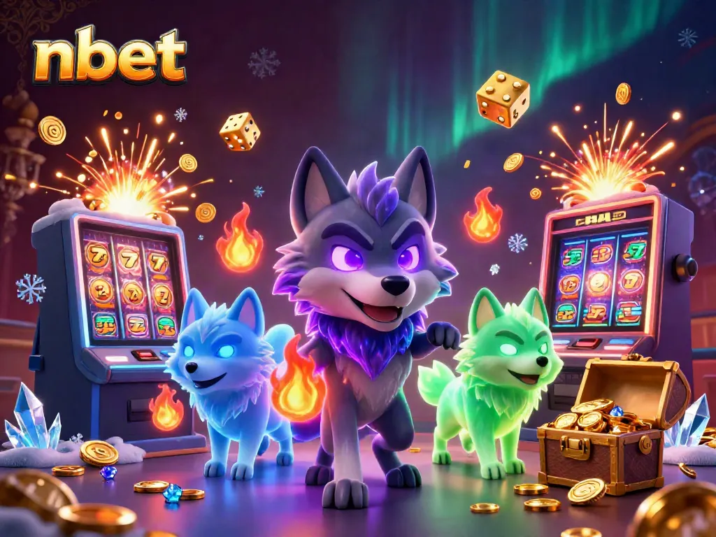 Experience thrilling gaming adventures at nbet with animated wolves, jackpots, and casino elements.