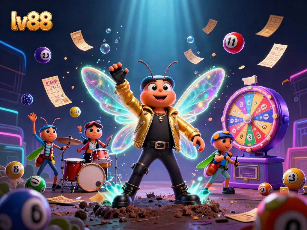 Experience the excitement of lv88 with animated lottery balls and vibrant casino elements in dynamic settings.
