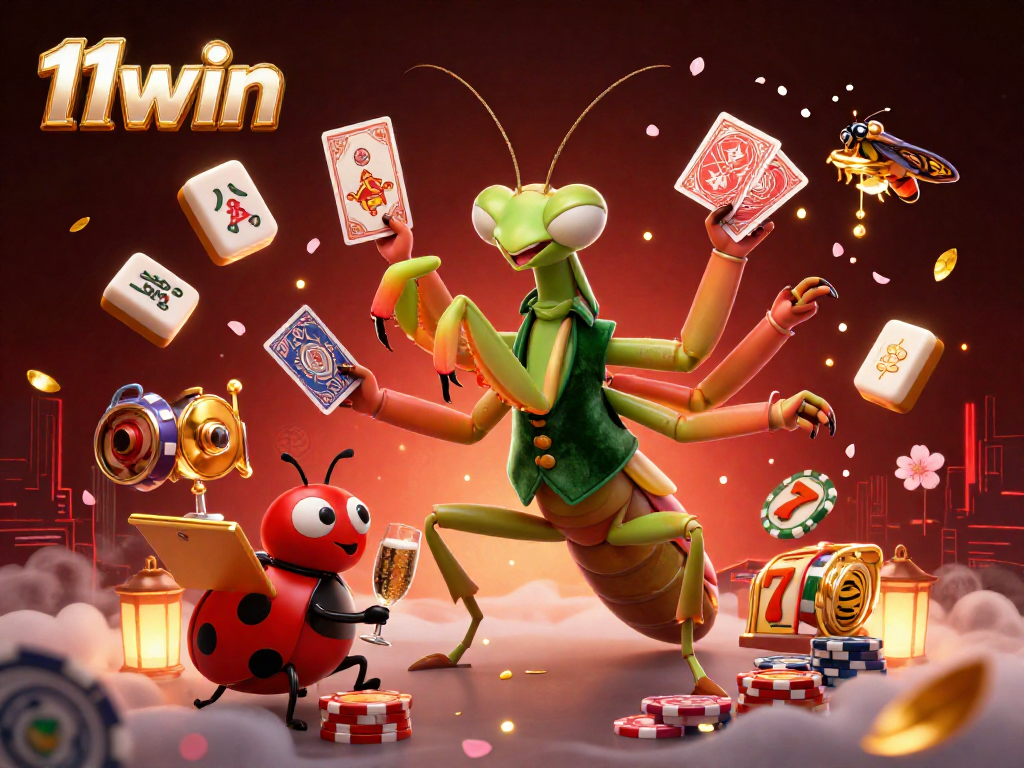 Experience thrilling wins at 11win with vibrant casino elements and animated characters.