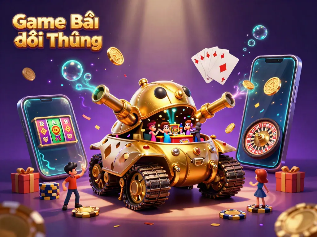 Experience thrilling Game Bài Đổi Thưởng action with a dynamic casino scene full of excitement.