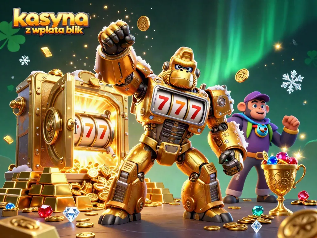 Experience thrilling wins at kasyna z wplata blik with this vibrant 3D illustration showcasing dynamic gaming elements.