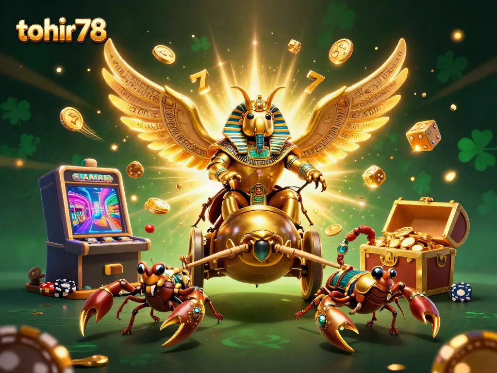 Spin to win big with tohir78 as the colossal golden beetle leads the jackpot celebration.