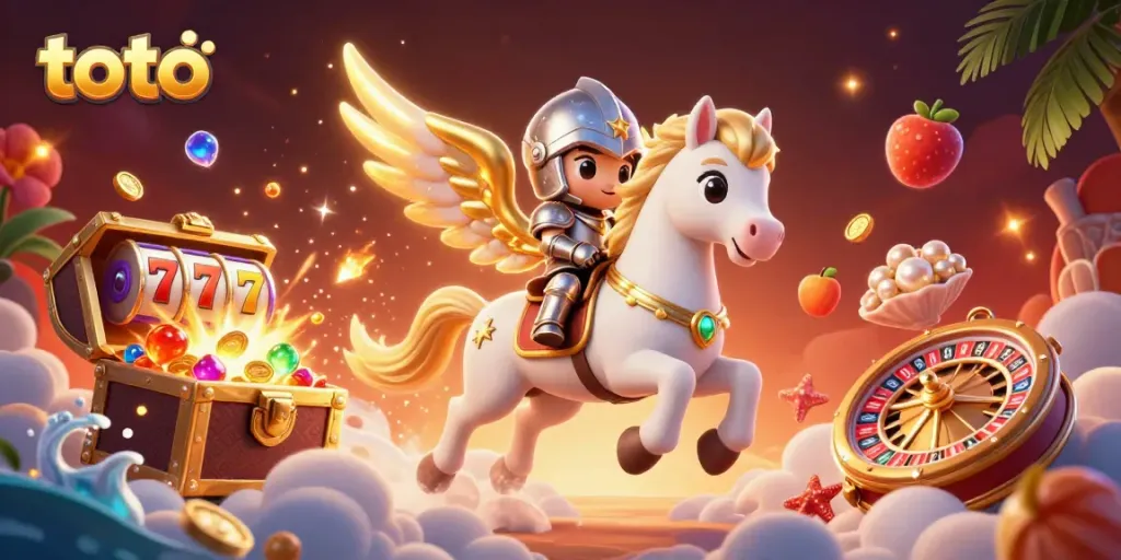 Experience the excitement of toto in this vibrant, fantasy-filled casino scene featuring rich game elements.
