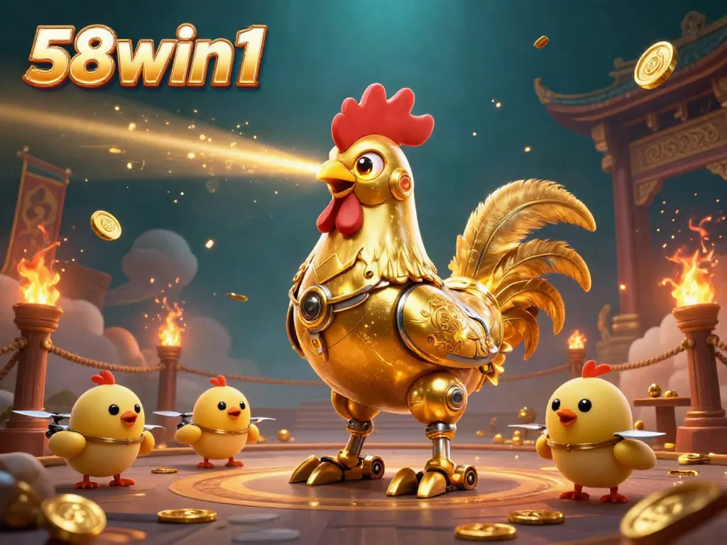 Engage in thrilling bets with 58win1, featuring futuristic gaming elements and vibrant characters.