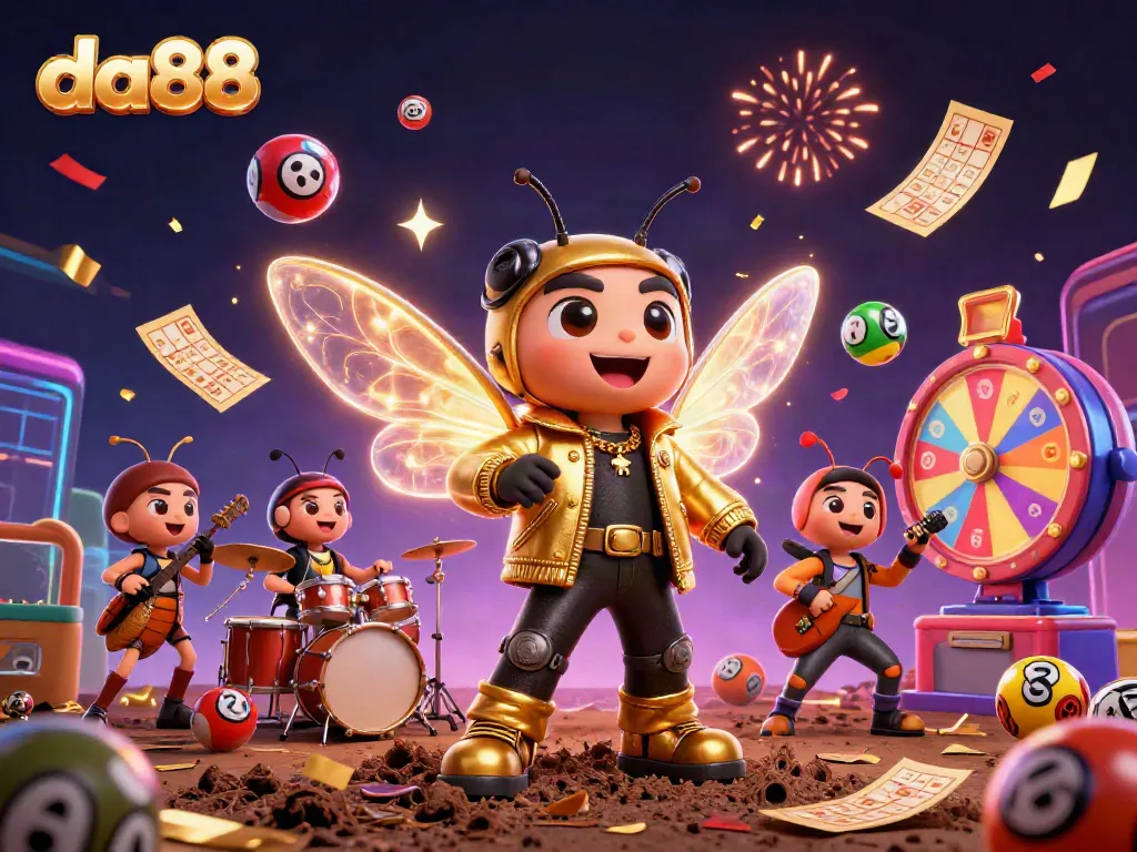 Experience thrilling gaming excitement at da88 with vibrant colorful lottery elements.