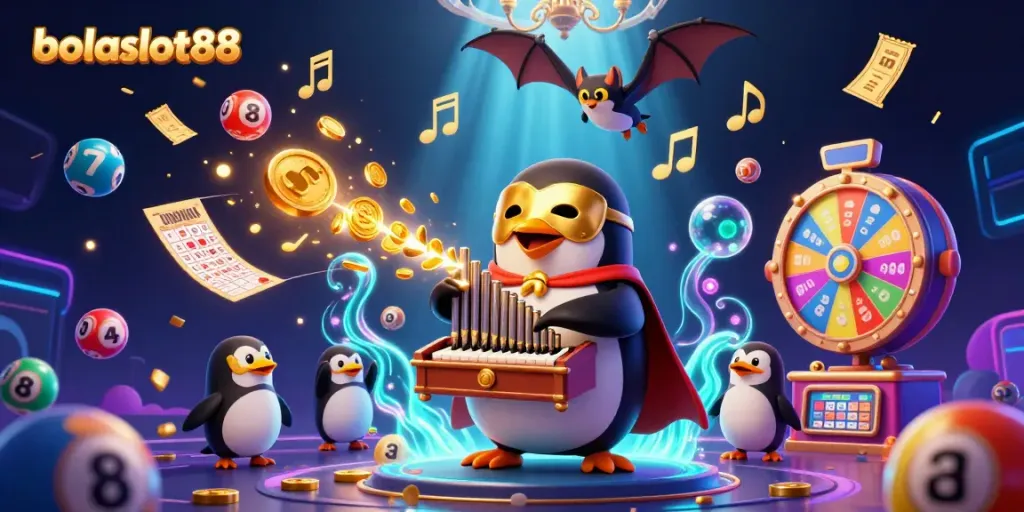 Experience the excitement of bolaslot88 with a vivid 3D scene of dynamic characters and vibrant casino elements.